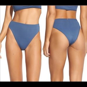 VIX Paulah Hermanny High Rise Women’s Blue Bikini Bottom Size Medium NWT